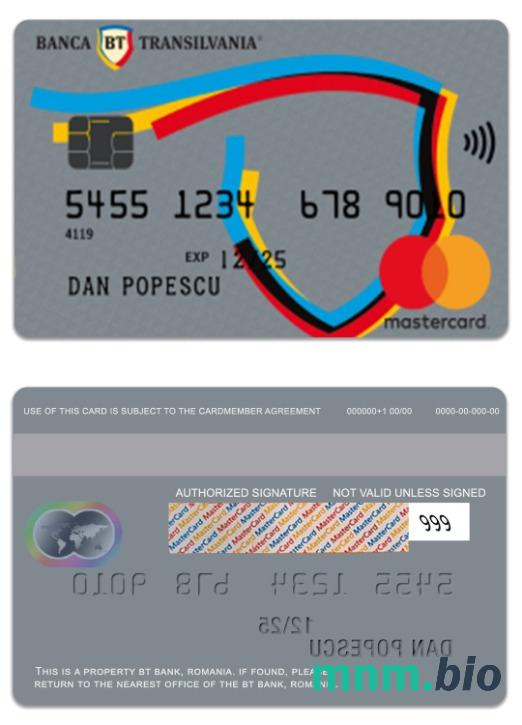 Romania BT Bank Mondo mastercard